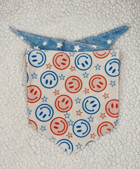 USA Smiley Tie Dog Bandana