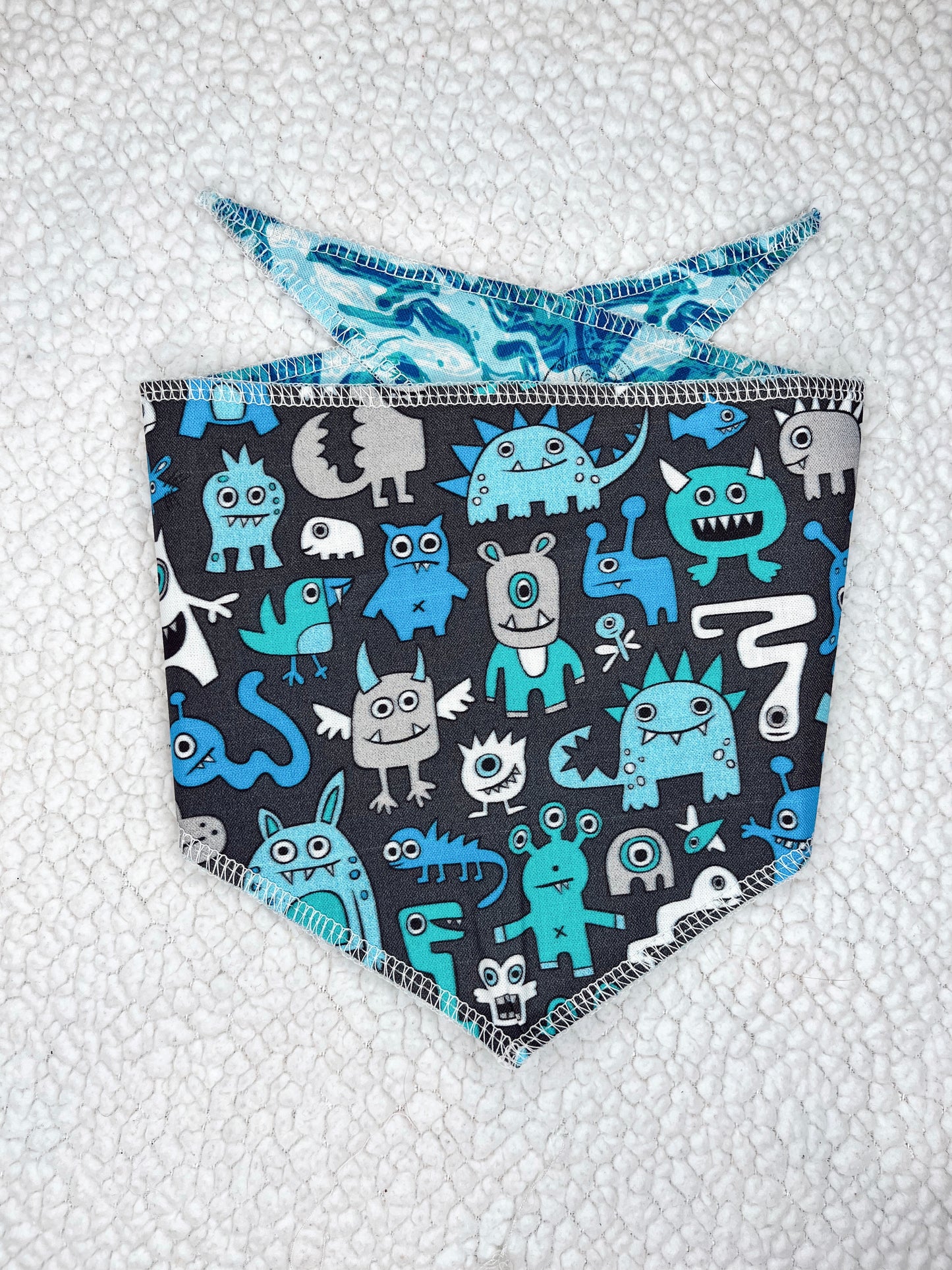 Blue Monsters Tie Dog Bandana