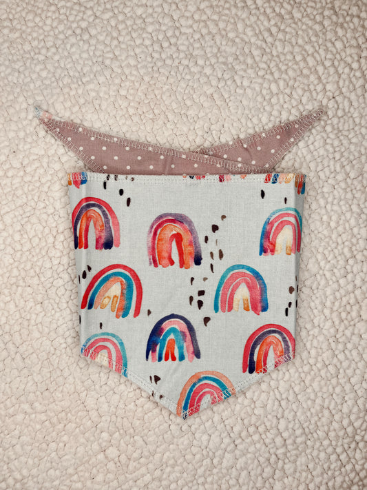 Pastel Rainbow Tie Dog Bandana