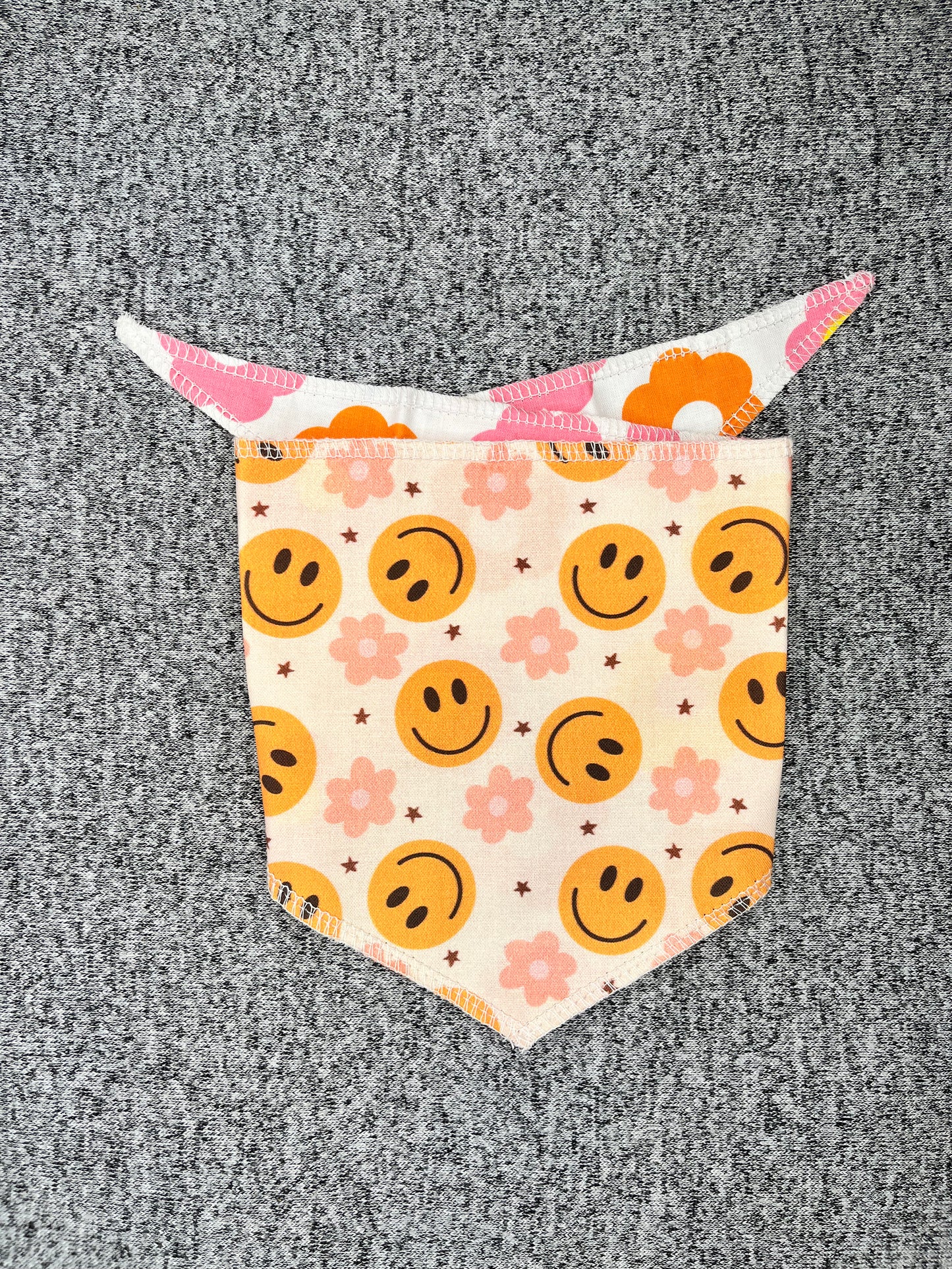 Floral Smiley Tie Dog Bandana